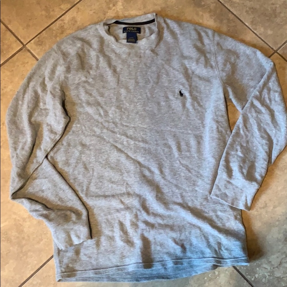 Grey thermal polo Ralph Lauren